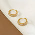 Round 18k Gold Plated Sterling Silver Zircon Inlaid Huggie